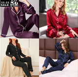 Contrast Pipin Silk Pj Set