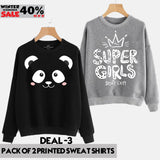 PACK OF 2 PRINTED SWEAT SHIRTS ( WINTER CLEARANCE SALE )
