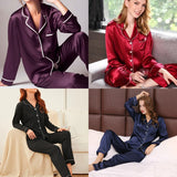 Contrast Pipin Silk Pj Set